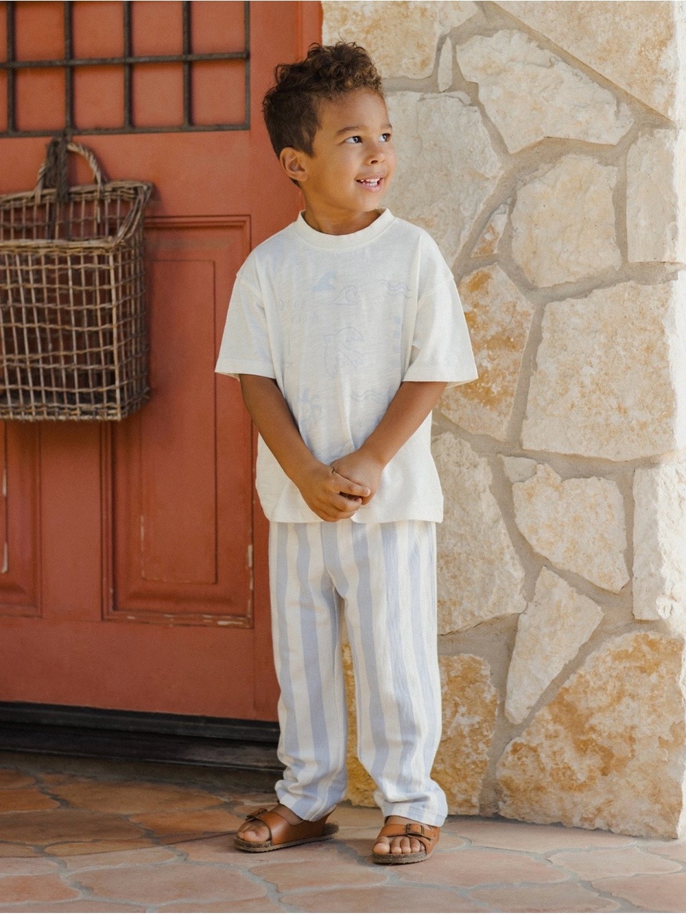 Rylee + Cru “Rory” Pants- blue and white stripe